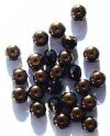 25 5x7mm Faceted Jet & Bronze Donut Beads